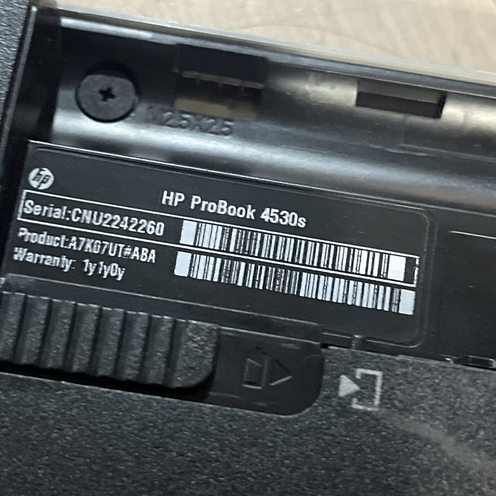 HP PROBOOK 4530S INTEL CORE I5-2450M 2.50GHZ 4GB RAM NO HD