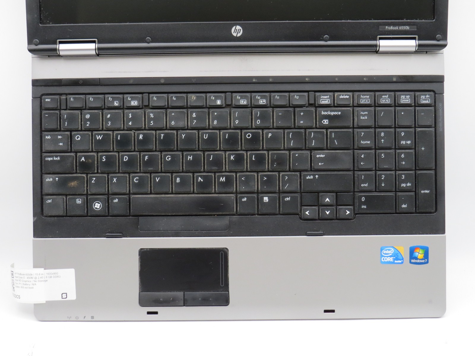 HP ProBook 6550b i5-450M @ 2.4GHz 8GB DDR3 15.6″ No HDD/OS/AC PARTS