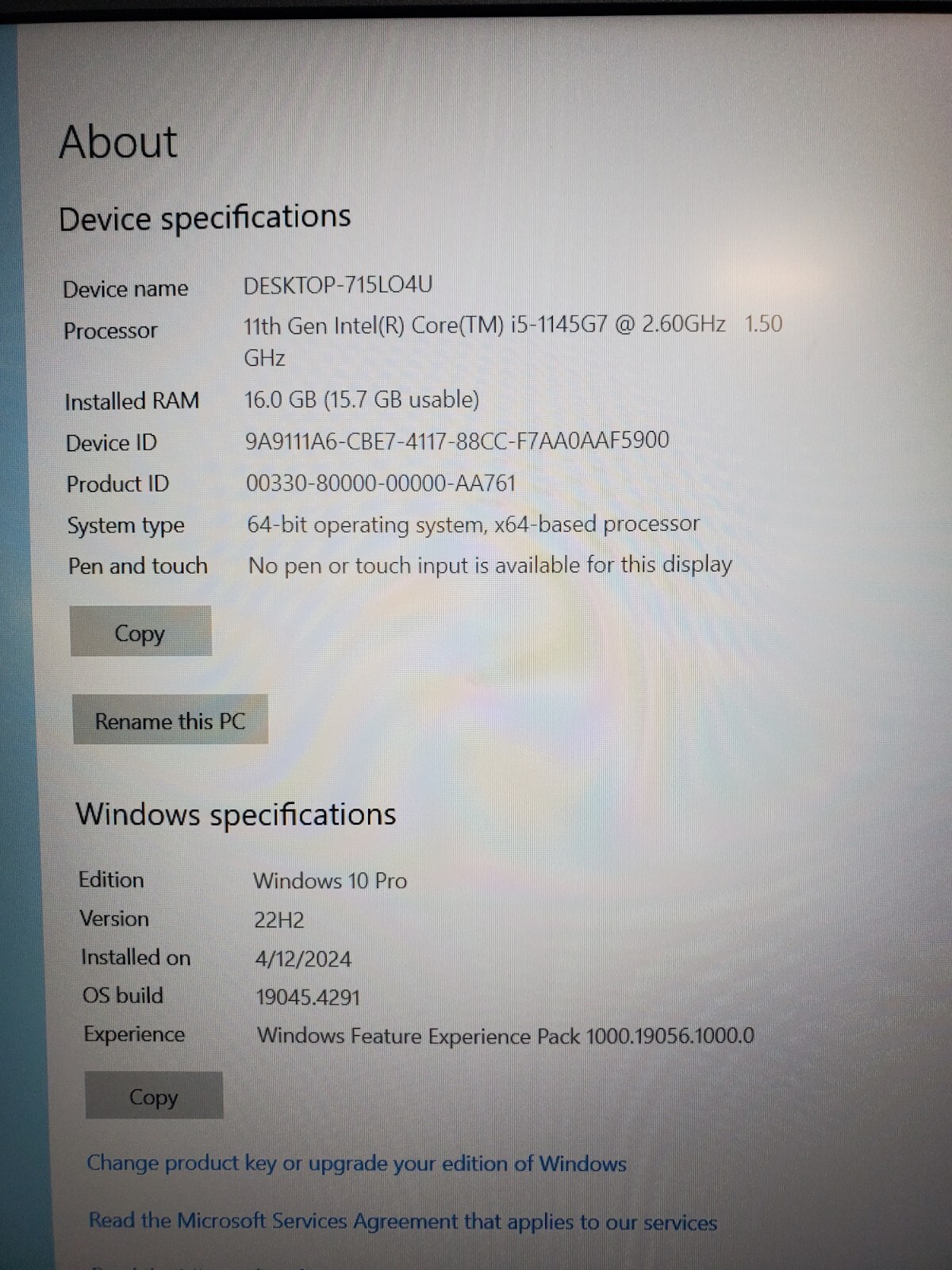 Dell Latitude 5520 15.6″ i5-1145G7 16GB RAM 256GB SSD Grade B