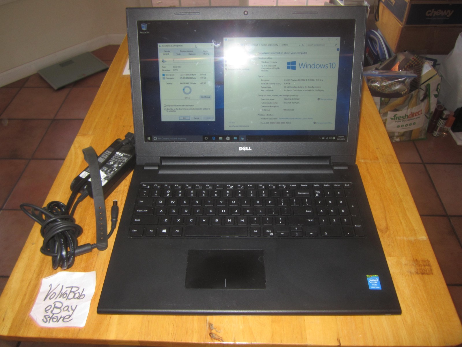 DELL INSPIRON 15 3542 LAPTOP 8GBRAM 500GBHD SCREEN INTACT W/PwrCord – WORKS
