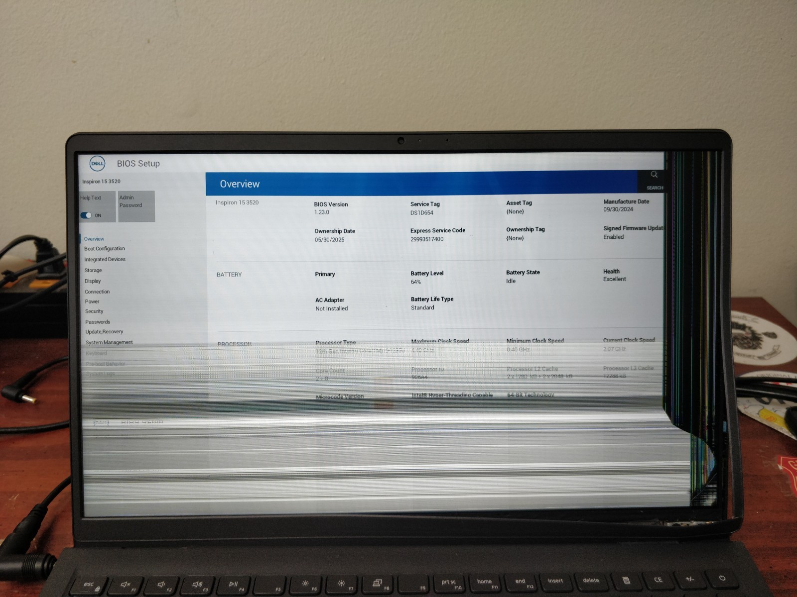 Dell Inspiron 15 3520 INTEL CORE I5-1155G7@2.40GHz 8GB RAM NO DRIVE PARTS 8988