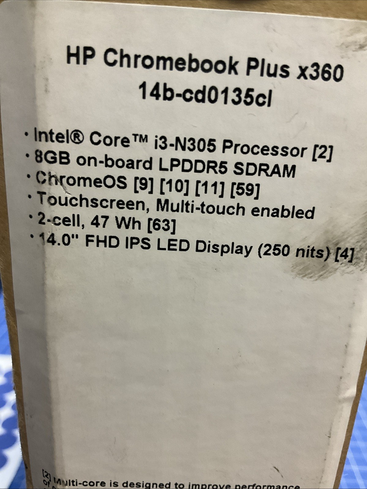 hp chromebook plus x360 Sealed N305 Processor, 8gb Sdram. 14″ E343