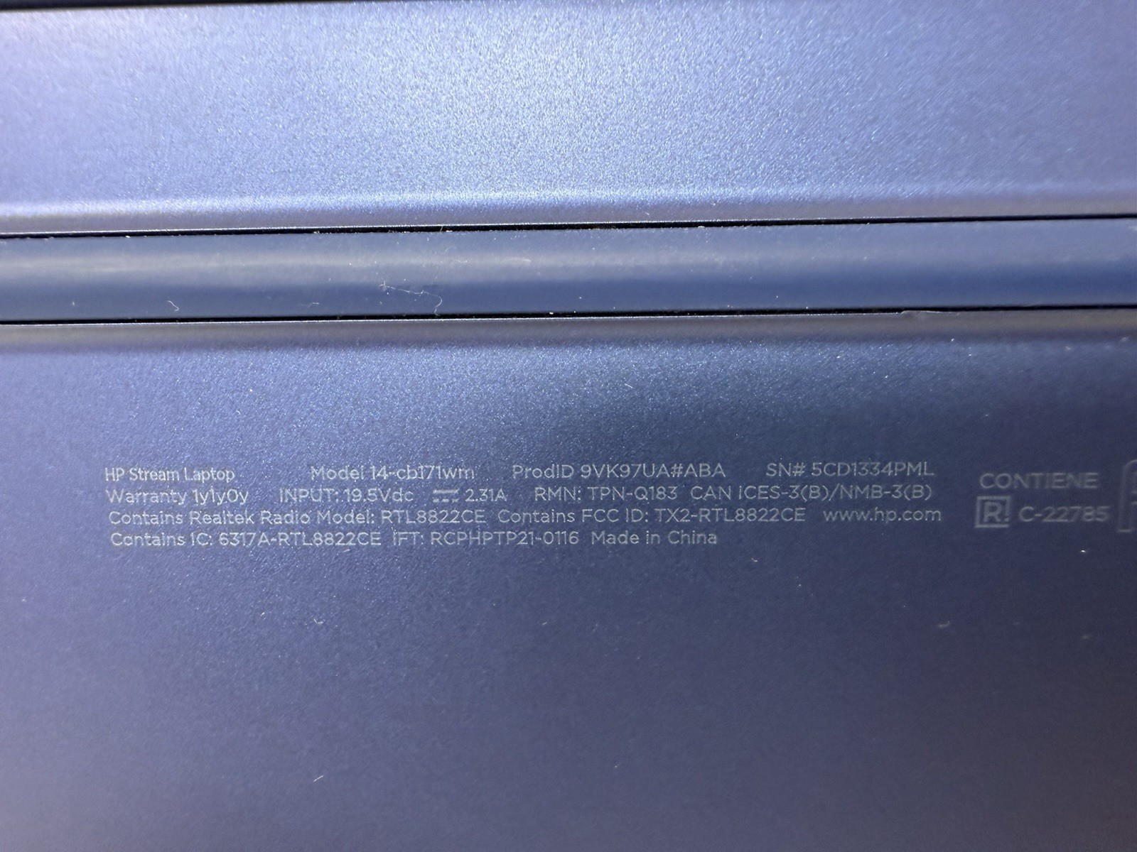 HP Stream 14-CB171WM 14” Laptop With Charger – Blue