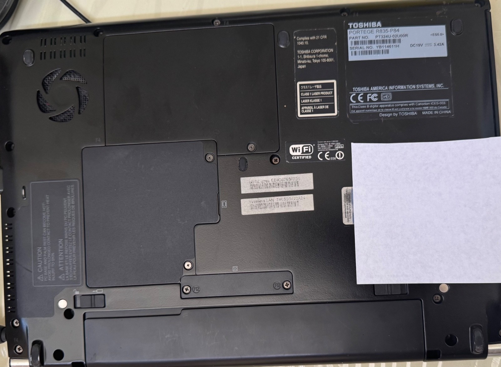 Toshiba Portege R835-P84 Laptop i5-2435M 8GB