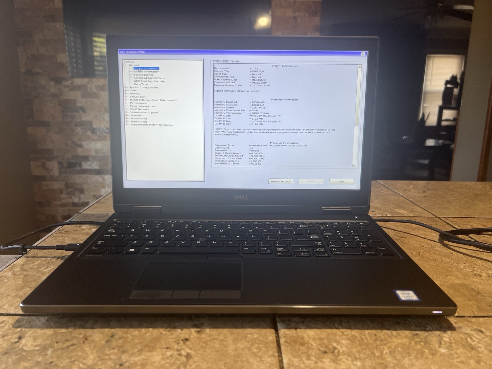 Dell Precision 7530 15.6″ Intel i7-8850H 16GB 512GB SSD Pro WX 4150 Win11