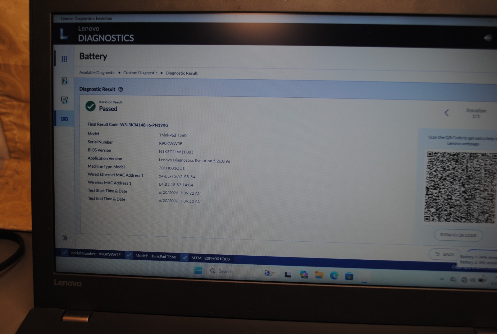 Lenovo Thinkpad T560 I5-6200U 2.30GHz 16GB 240GB WIN11 PRO FREE SHIPPING