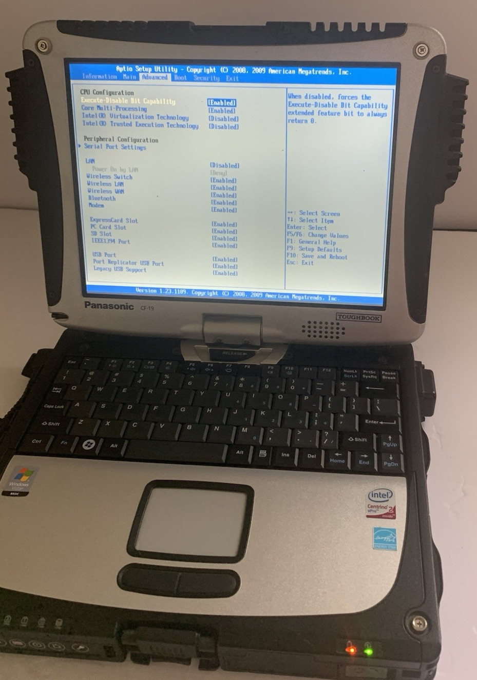 Panasonic Toughbook CF-19 MK3 1.2GH 2gb Boot to BIOS Good Condition