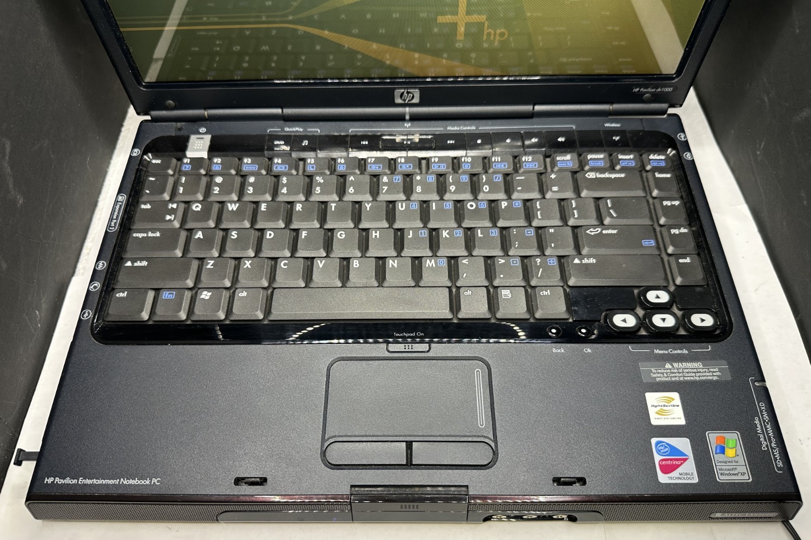 HP PAVILION SPECIAL EDITION DV1000 WIN XP LAPTOP, 80GB, 504MB, STRICTLY AS-IS