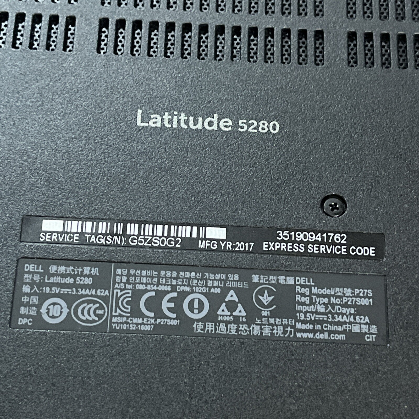 DELL LATITUDE 5280 INTEL CORE I3-7100U 2.40GHZ 8GB RAM NO HD .