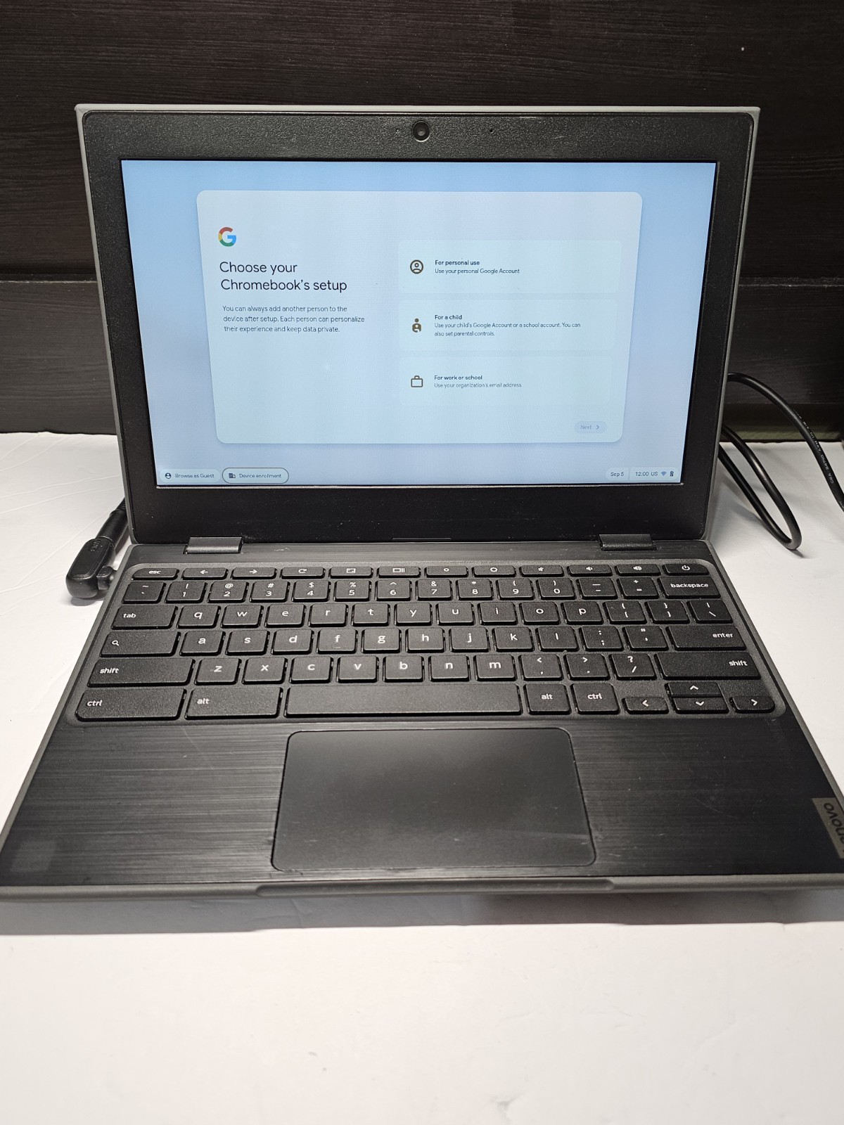 Lenovo 100e Chromebook 2nd Gen MTK 81QB – 11.6″ HD, 4GB RAM, 32GB, ChromeOS