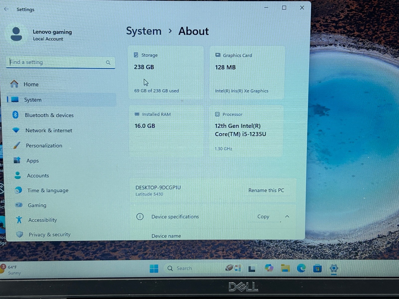 Dell Latitude 5430 14″ i5-1235U 16GB RAM 256GB SSD Win 11 Home