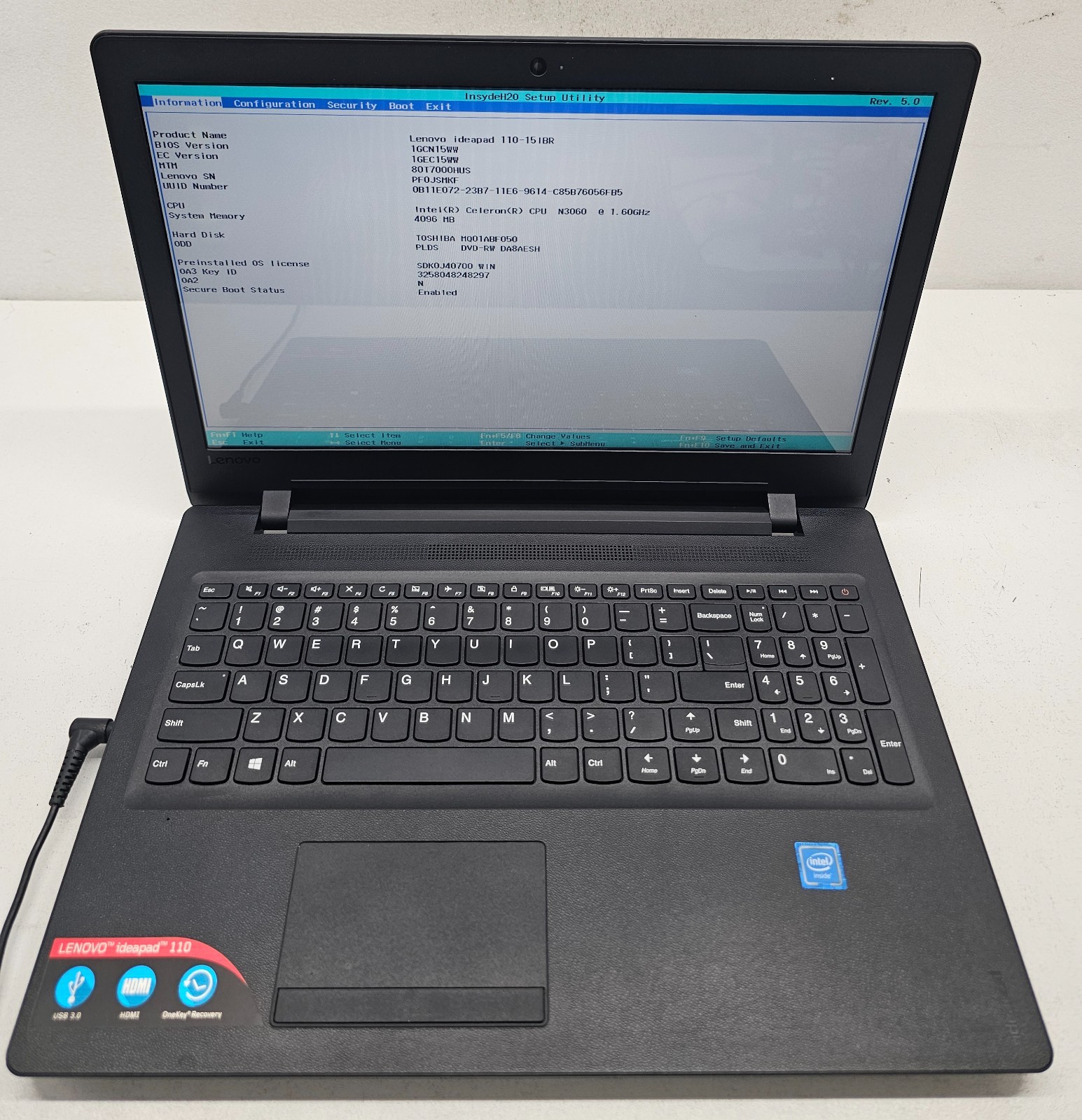 Lenovo IdeaPad 110-15IBR Laptop Intel Celeron N3060 4GB Ram 500GB HDD NO OS (FL)