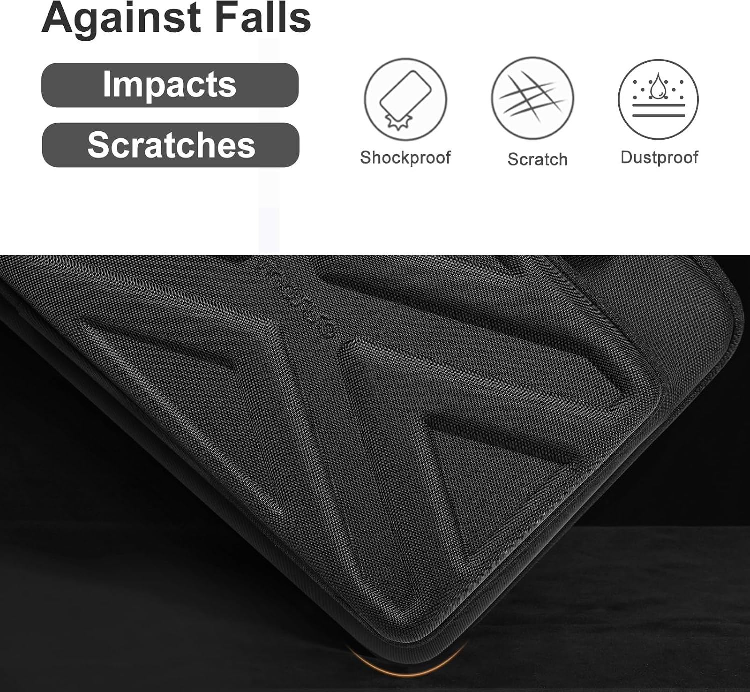 17-17.3 inch Laptop Hard Case, Shockproof Waterproof Laptop Case Hard Shell Blac