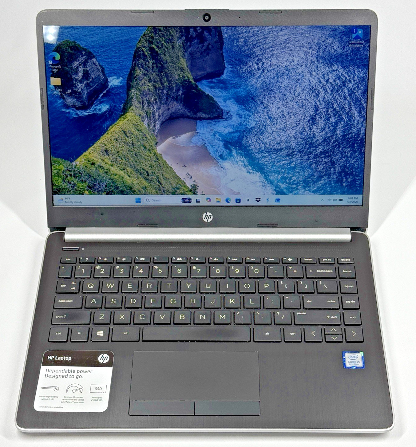 HP 14-cf0051od 14″ Laptop i5-8250U 8GB RAM 256GB SSD Windows 11 w/OEM Charger