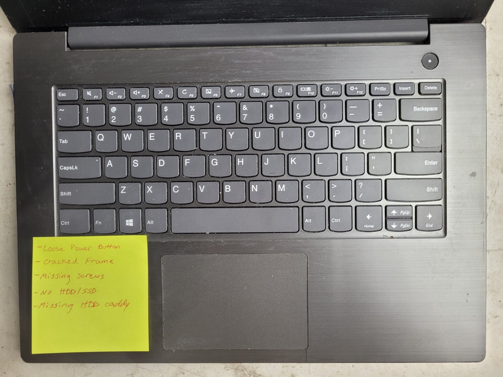 Lenovo V330-14ARR w/AMD Ryzen 3 2200U, 4GB RAM, 14″ Laptop for Parts #1411
