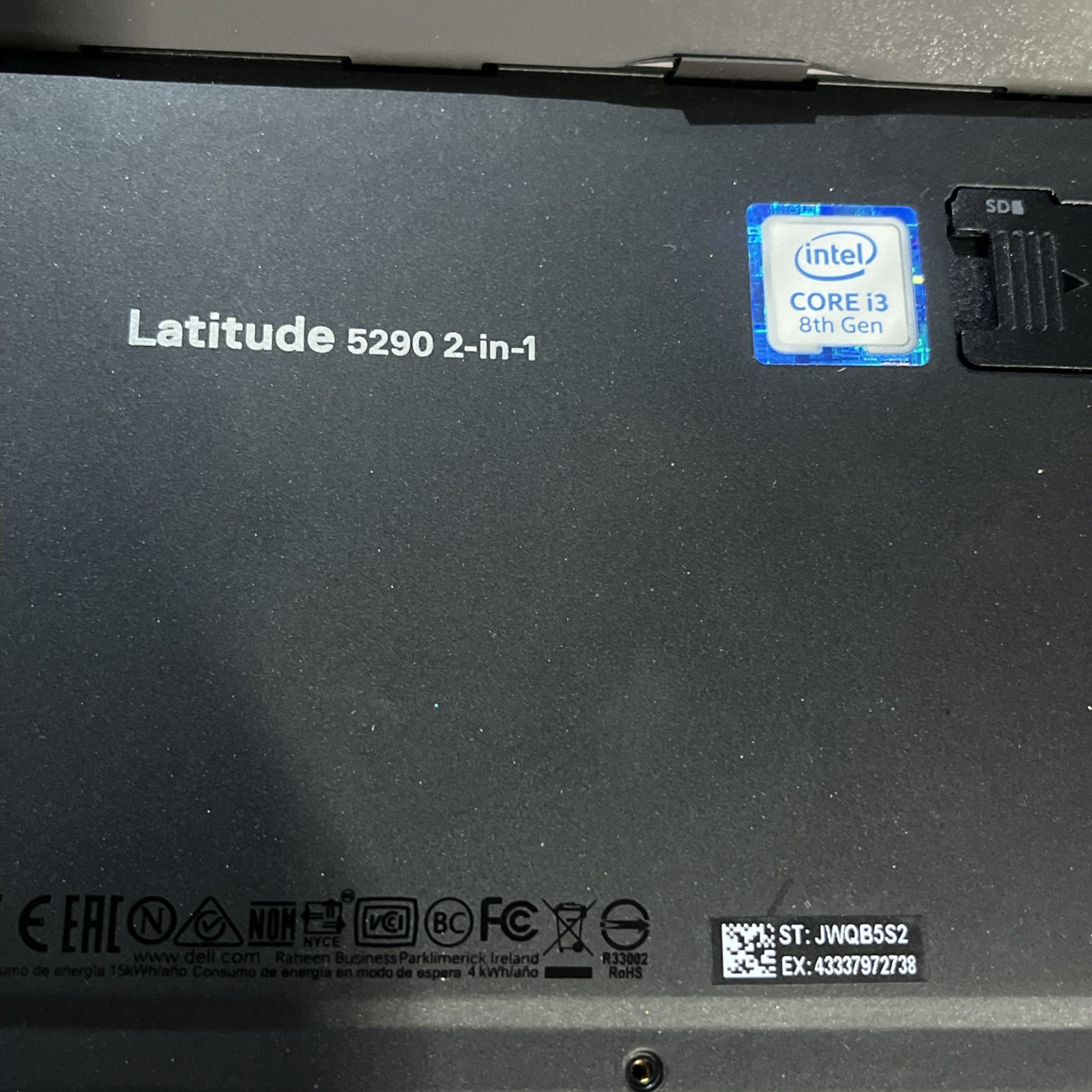 DELL LATITUDE 5290 2 IN 1 INTEL CORE I3-8130U 2.20GHZ 4GB RAM NO HD