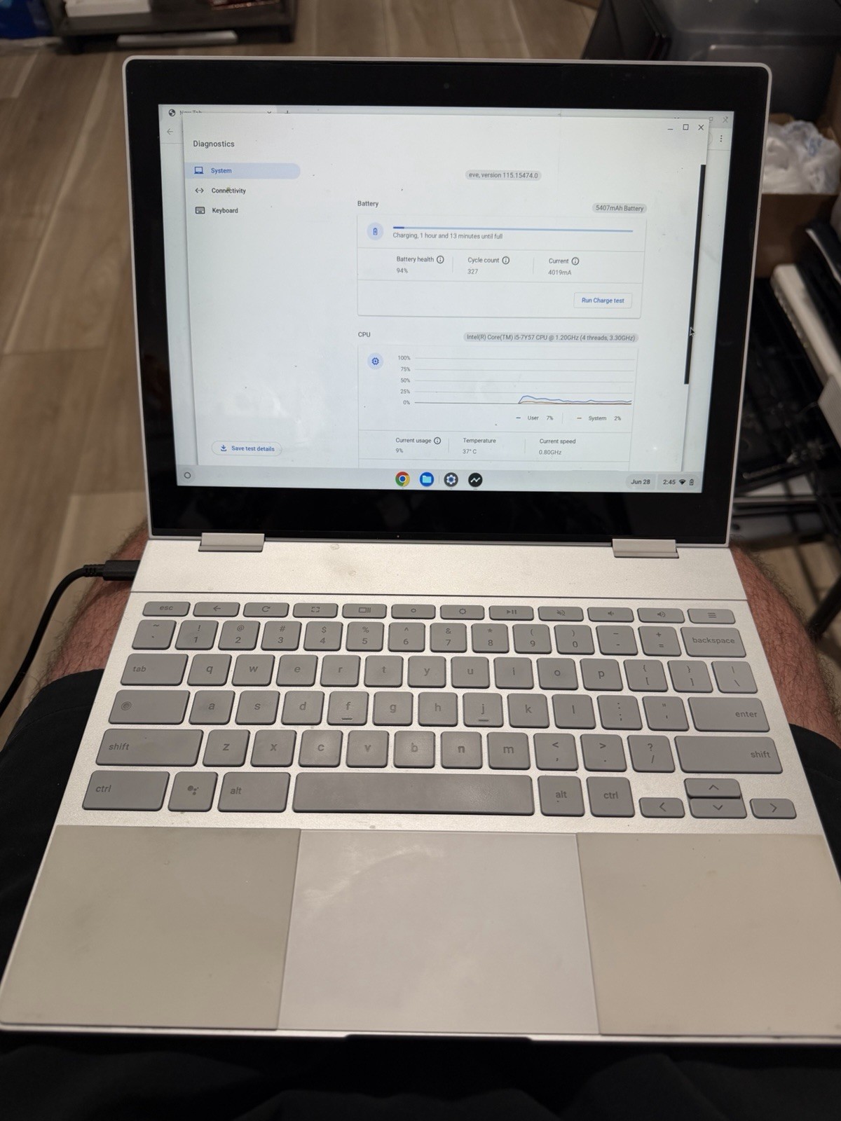 Google Pixelbook C0A Chromebook 12.3 TouchScreen i5-7Y57 1.2Ghz 8GB 256GB SSD