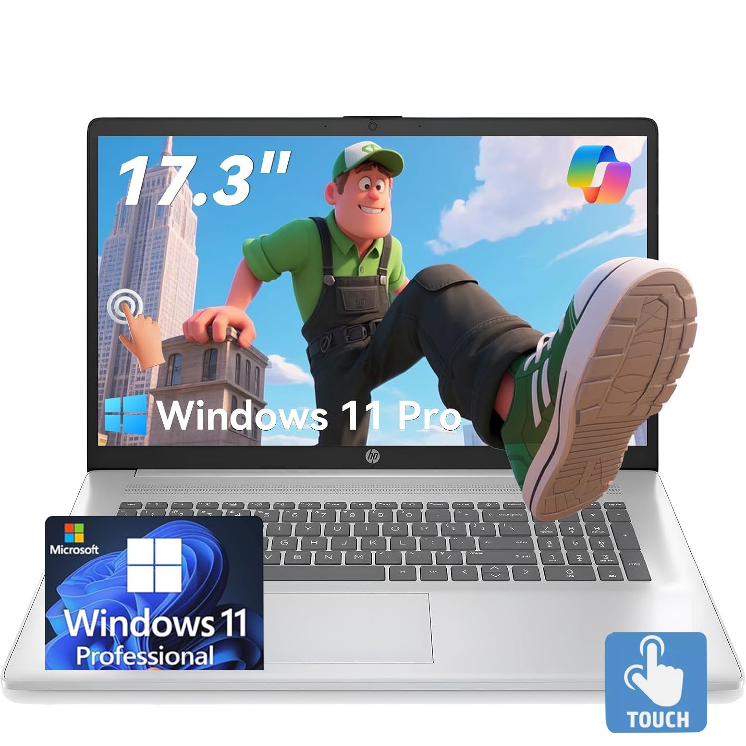 HP 17.3″Touch HD+ 250 nits Laptop,10Core i7-1355U,32 1TB SSD +Win11 Pro US