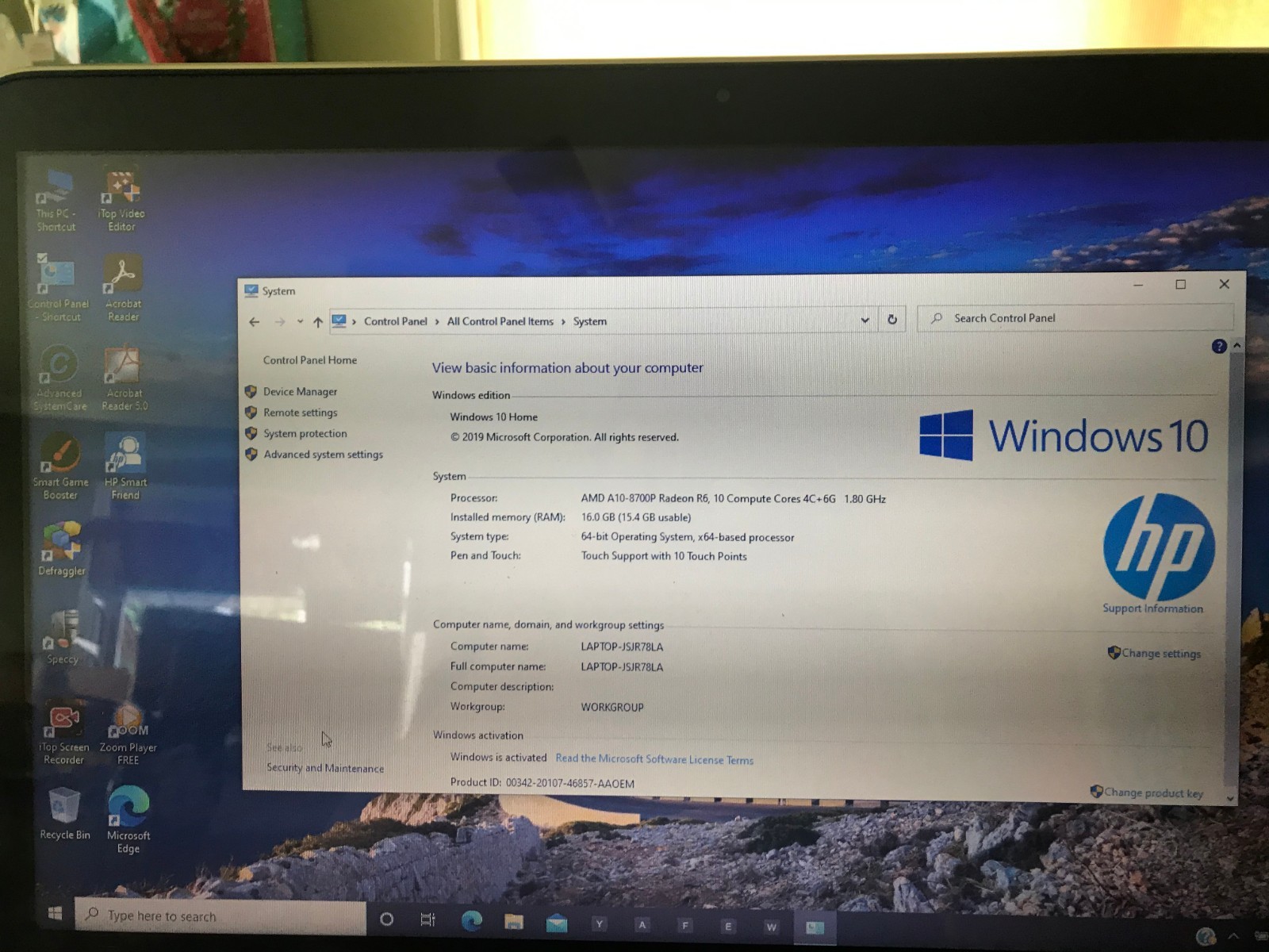 HP Laptop Compute 17.3- AMD-A-10-4-core-16GB RAM- 1TB SSD AMD Radeon R6 -Gold