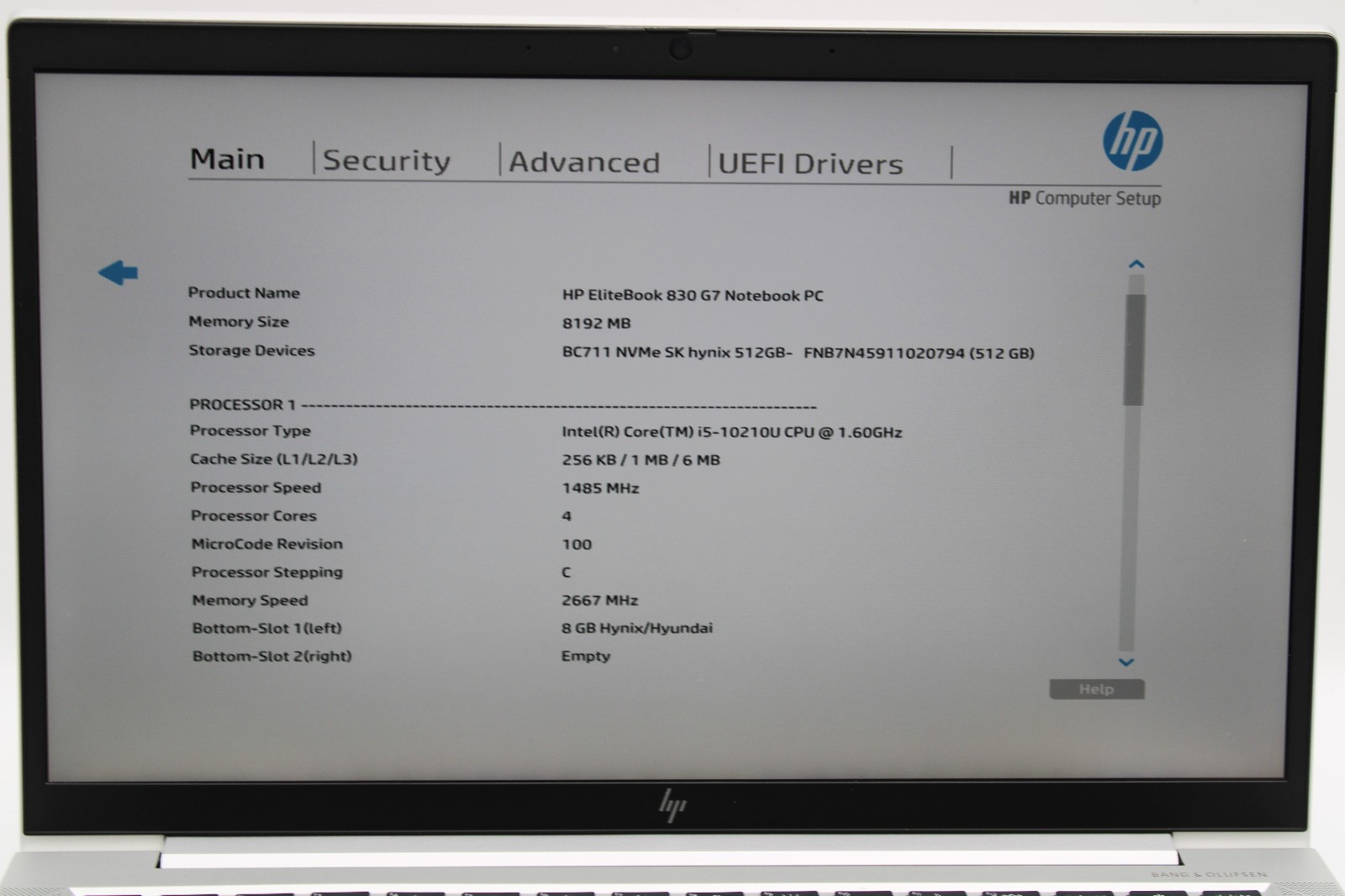 HP EliteBook 830 G7 i5-10210U @ 1.6 GHz 8GB RAM 512GB SSD Windows 11 Pro