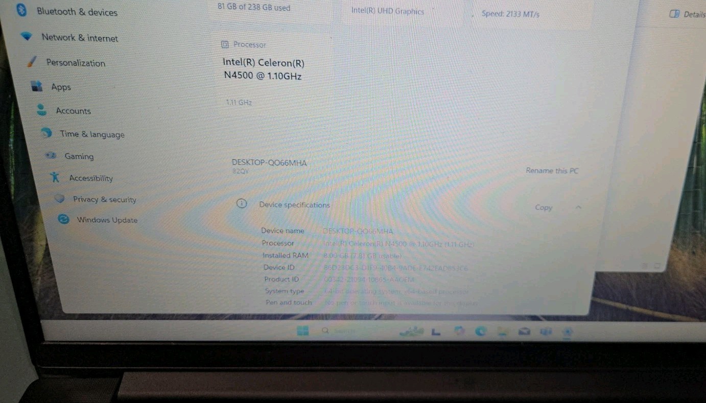 Lenovo V15 G2 15.6″ FHD Anti-Glare Business Laptop, Intel Celeron N4500, 8GB RAM