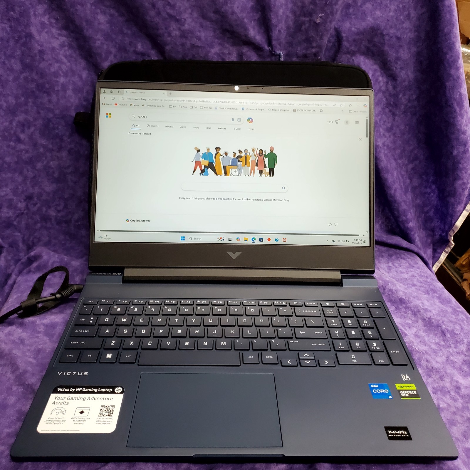 💥OPEN BOX💥HP VICTUS GAMING LAPTOP 15-FA0031DX 15.6″ 12TH GEN INTEL I5 2 GHZ