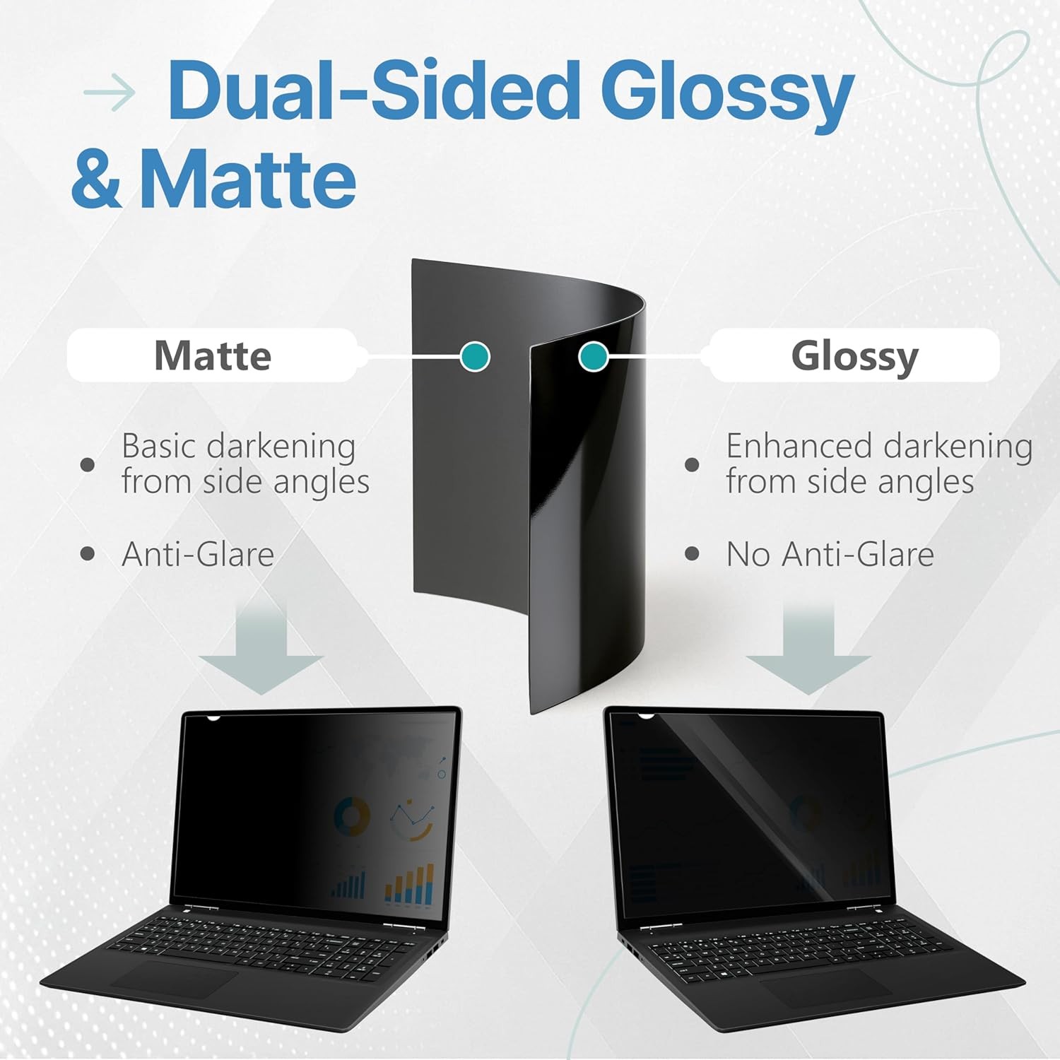 16:9 Privacy Screen Protector for 15.6 Inch Laptop – Anti Glare Blue Light Filte