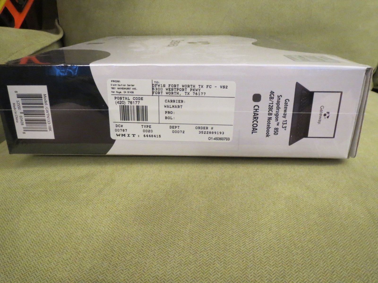 Gateway (Cow Theme) 13.3 inch Ultra Slim Notebook GWTN133-1BK, EMPTY BOX ONLY