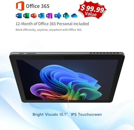 2-in-1 Laptop/Tablet (2026), Windows 11 PC with Magnetic Keyboard, 1 Dark Gray