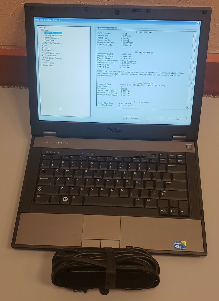 Dell Latitude E5410 Core i5 M520 14″ 2.40GHz 4GB RAM 320GB HDD WEBCAM WIN 10