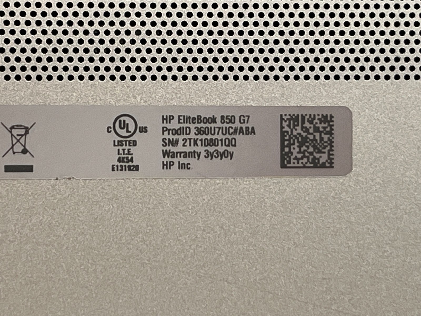 HP ELITEBOOK 850 G7 i7-10610U@1.80GHz 16GB RAM 256GB M.2 NVMe W11P w/AC