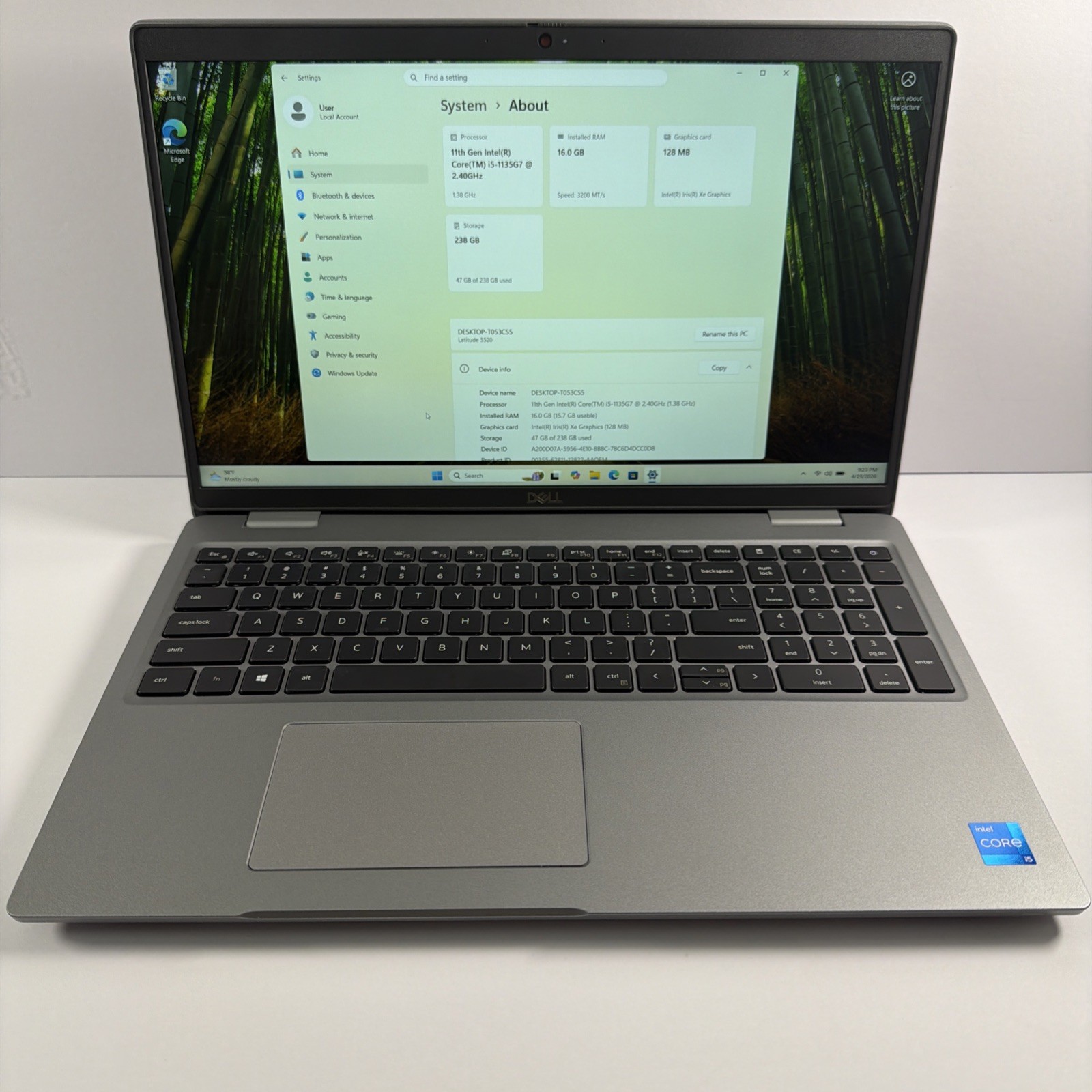 Dell Latitude 5520 Laptop i5‑1135G7 • 16GB RAM • 15.6″ FHD 256 GB SSD Win11 Pro