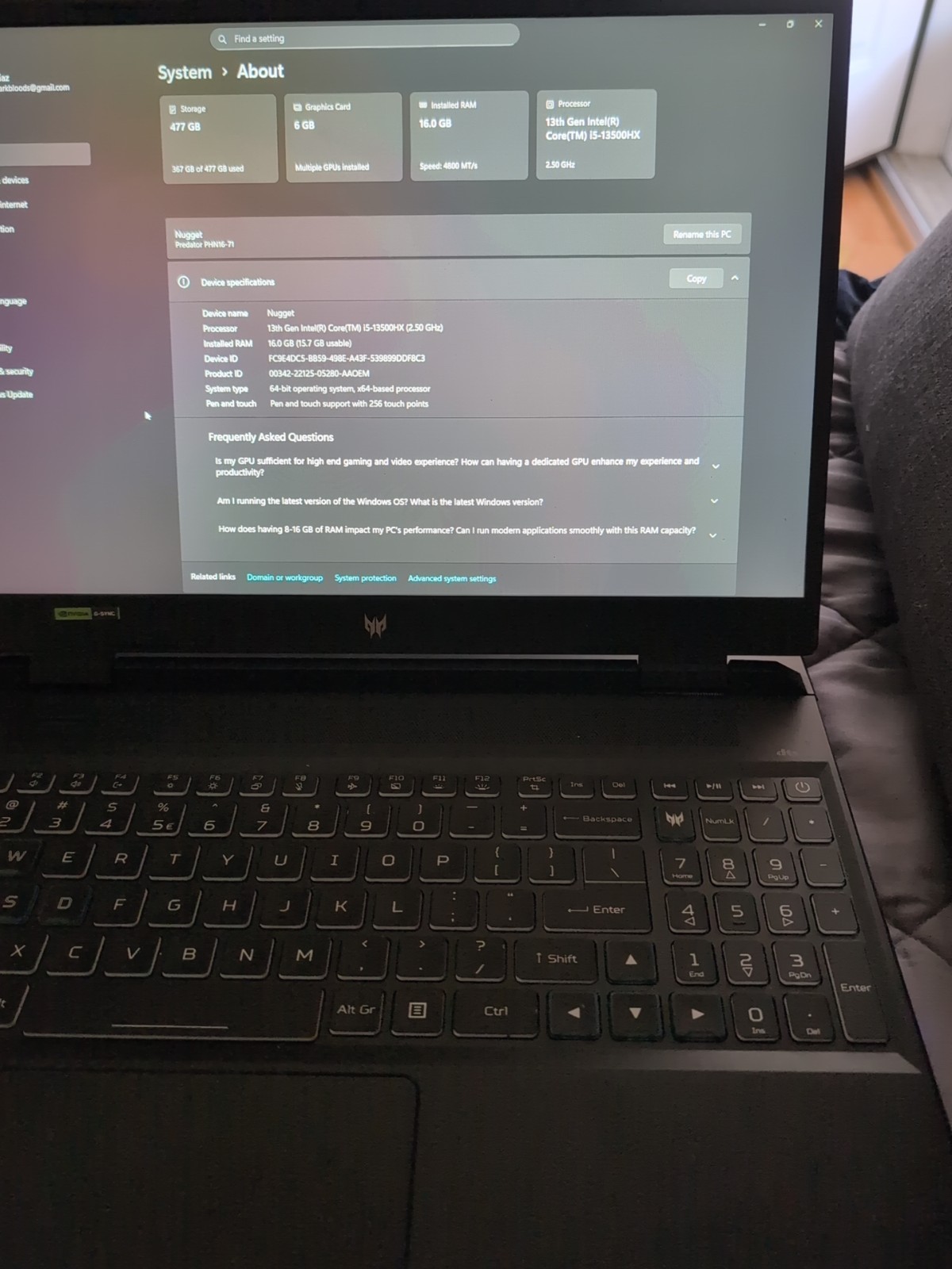 Acer Predator Helios Neo 16 Gaming Laptop 165Hz, I5-13500HX, GeForce RTX 4050