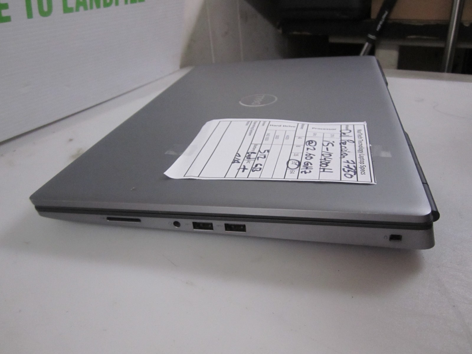 Dell Precision 7750 i5-10400H 2.60GHz 32GB 512GB M2SSD NO OS Laptop +AC BAD BTRY