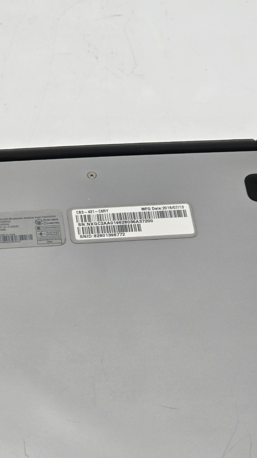 Acer Chromebook 14 CB3-431 14″ Celeron N3160 1.60 GHz 4 GB RAM 32 GB HDD NO AC