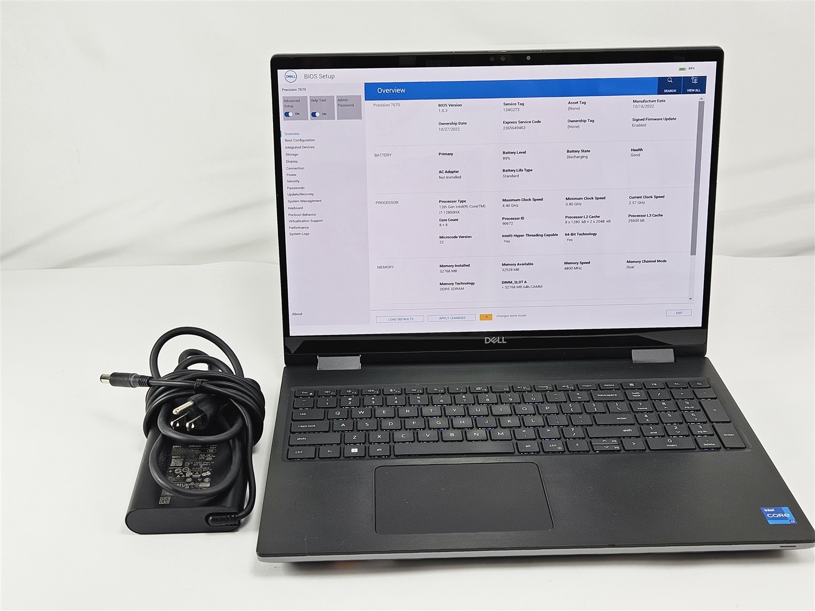 Precision 7670 Dell i7-12850HX 32GB 2TB SSD 16″ RTX A3000 Webcam SD