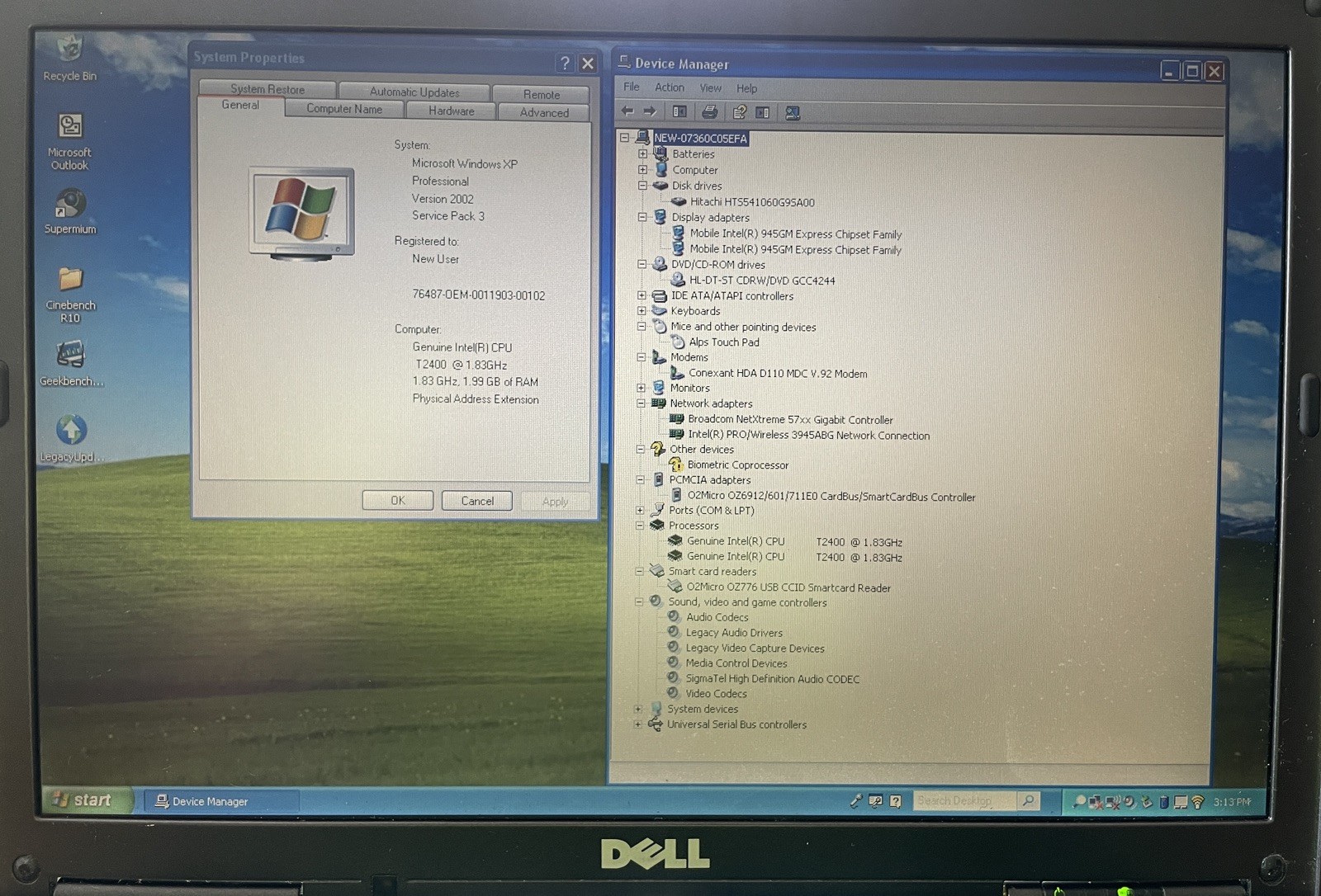 Dell Latitude D620 Retro Windows XP Laptop (9WB1)