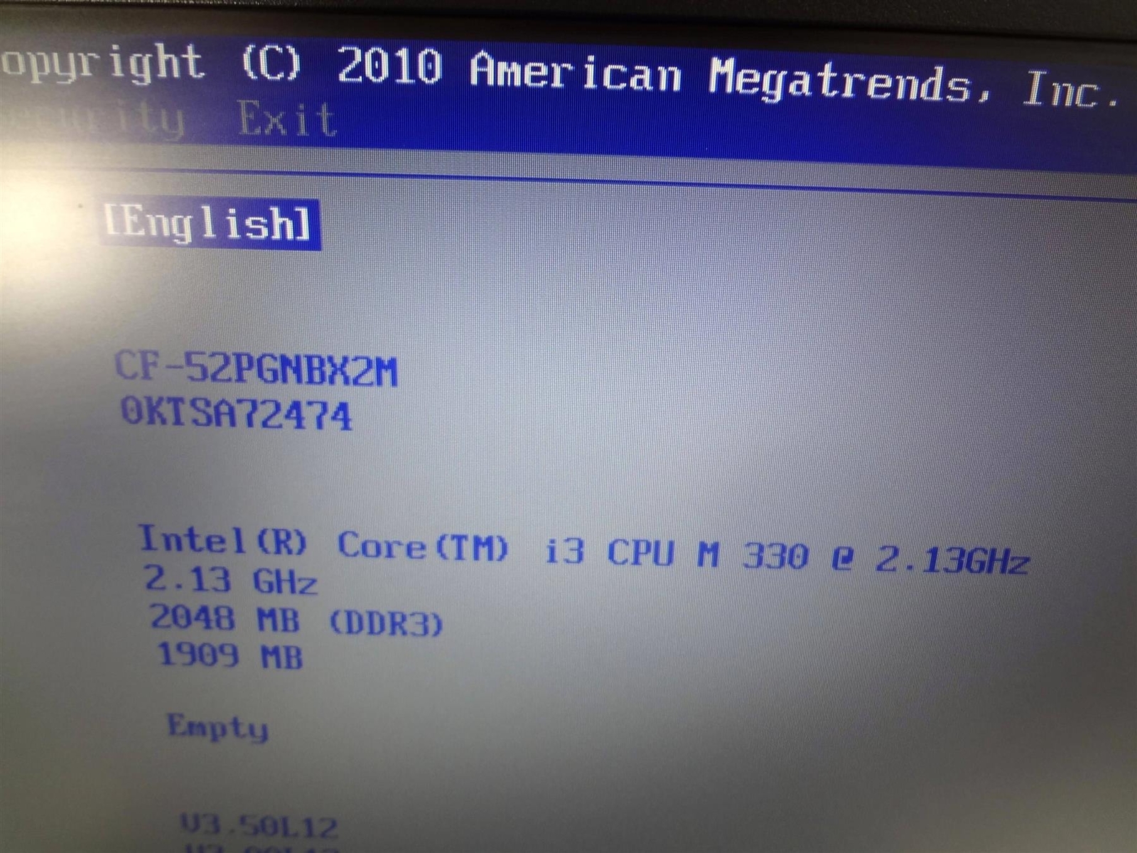 Lot 3 Panasonic CF-52 Core i3 CPU M 330 2.13GHz 2GB – No HHD
