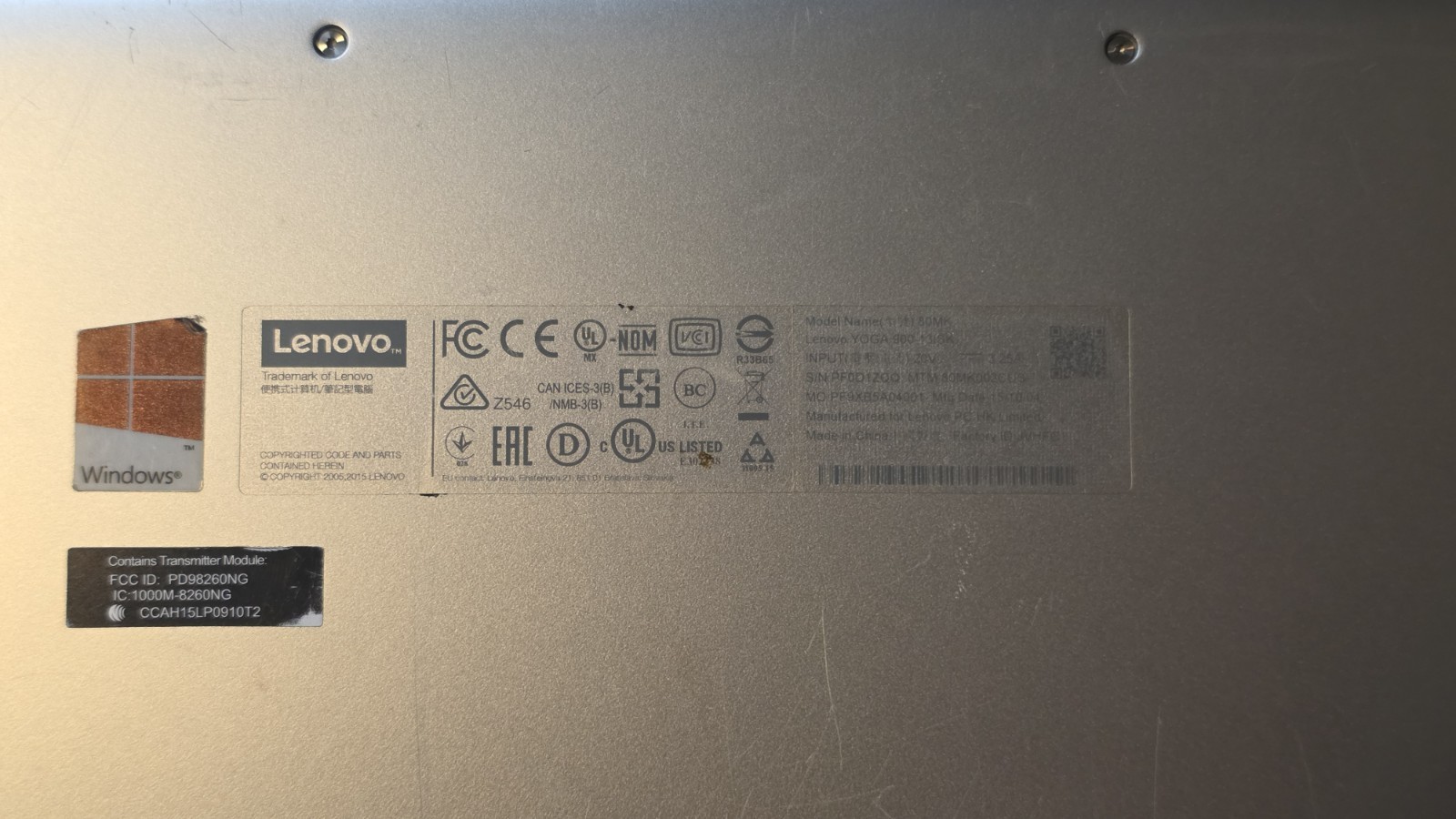 Lenovo Yoga 900-13ISK Touch I7 6500U 2.5GHz 8GB RAM 256GB SSD Win10P