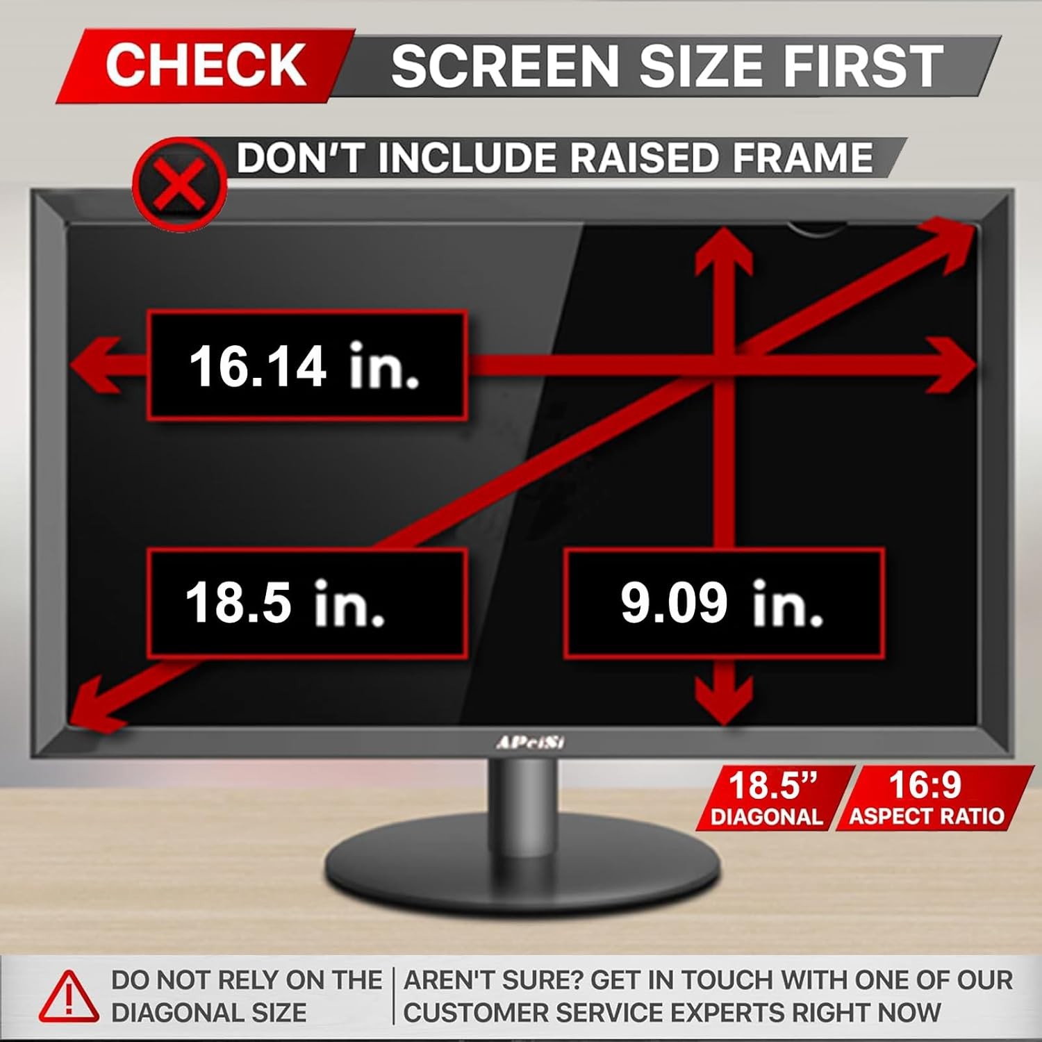 18.5 Inch Privacy Screen Filter for Computer 16:9 Widescreen Monitor Removable