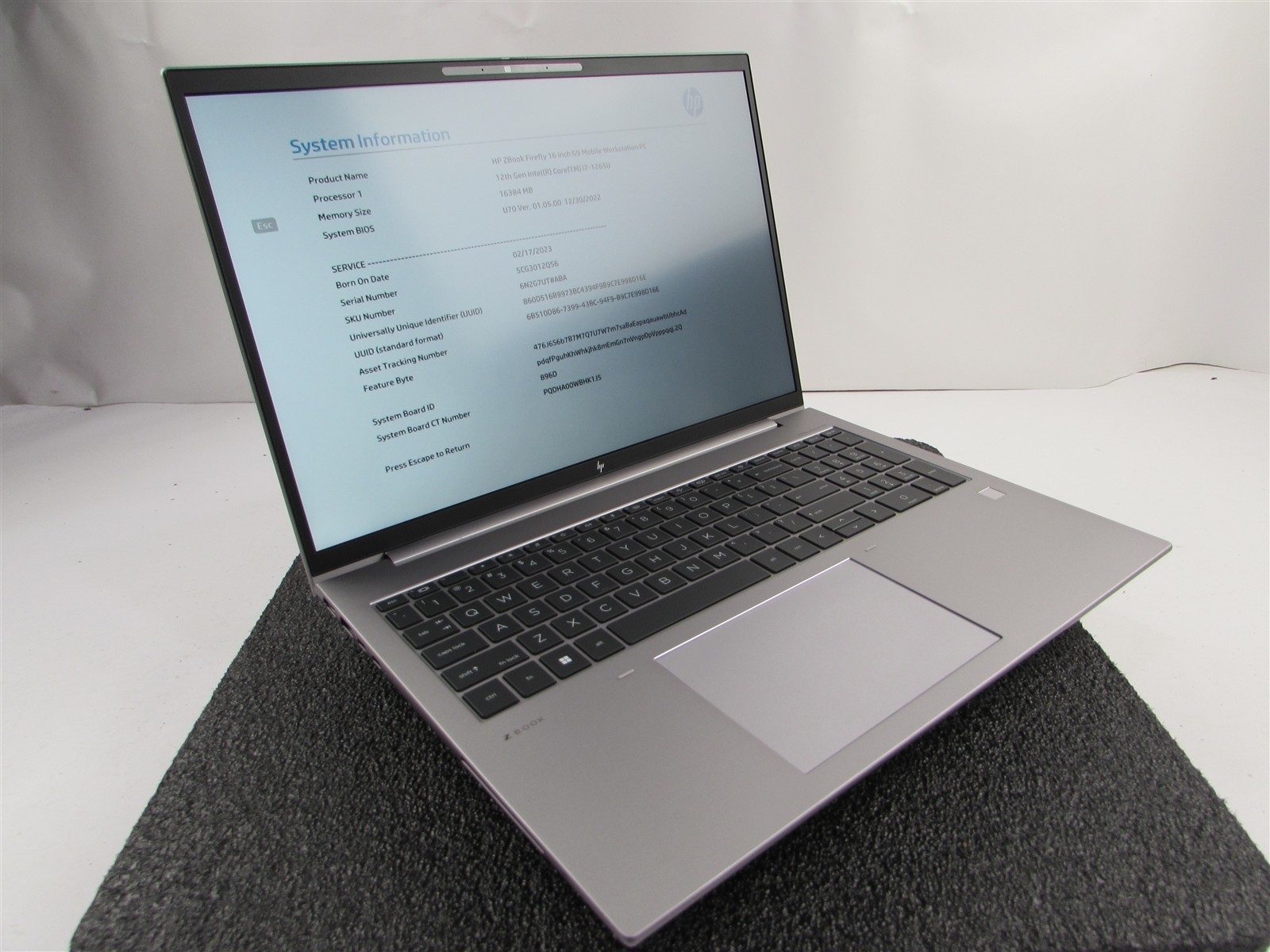 HP ZBOOK FIREFLY 16 (G9) 1920X1080 FHD I7-1265U 512GB SSD 16GB RAM NO O.S