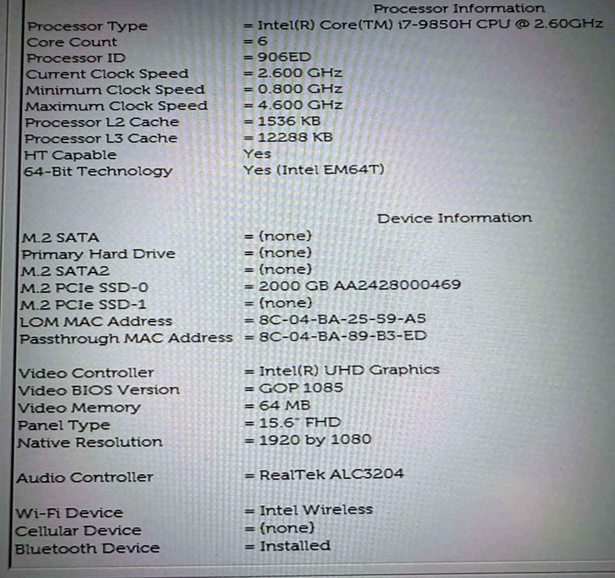 Dell Latitude 5501 15.6″ i7-9850H up 32GB RAM 2TB SSD Win11 Pro NVIDIA & Office