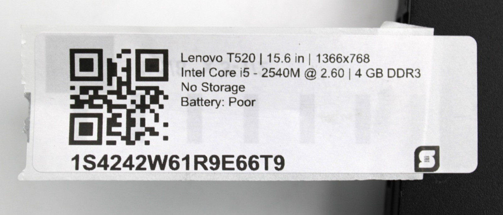 Lenovo T520 i5-2540M@2.6GHz 4GB DDR3 NO STORAGE OR OS *USED/TESTED*