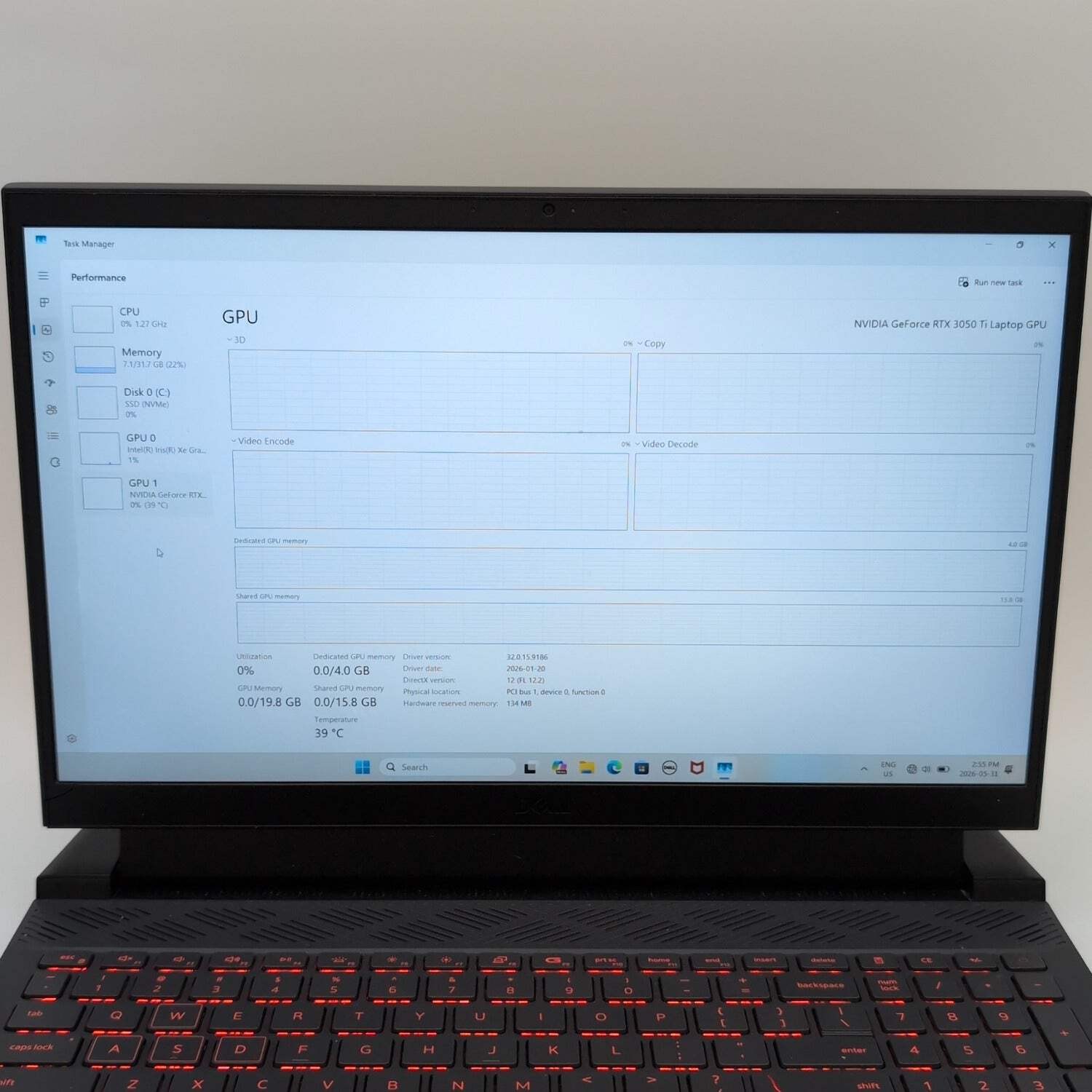 Dell G15 5520 15.6″ i7-12700H 2.3GHz 32GB RAM 512GB SSD GeForce RTX 3050 Ti