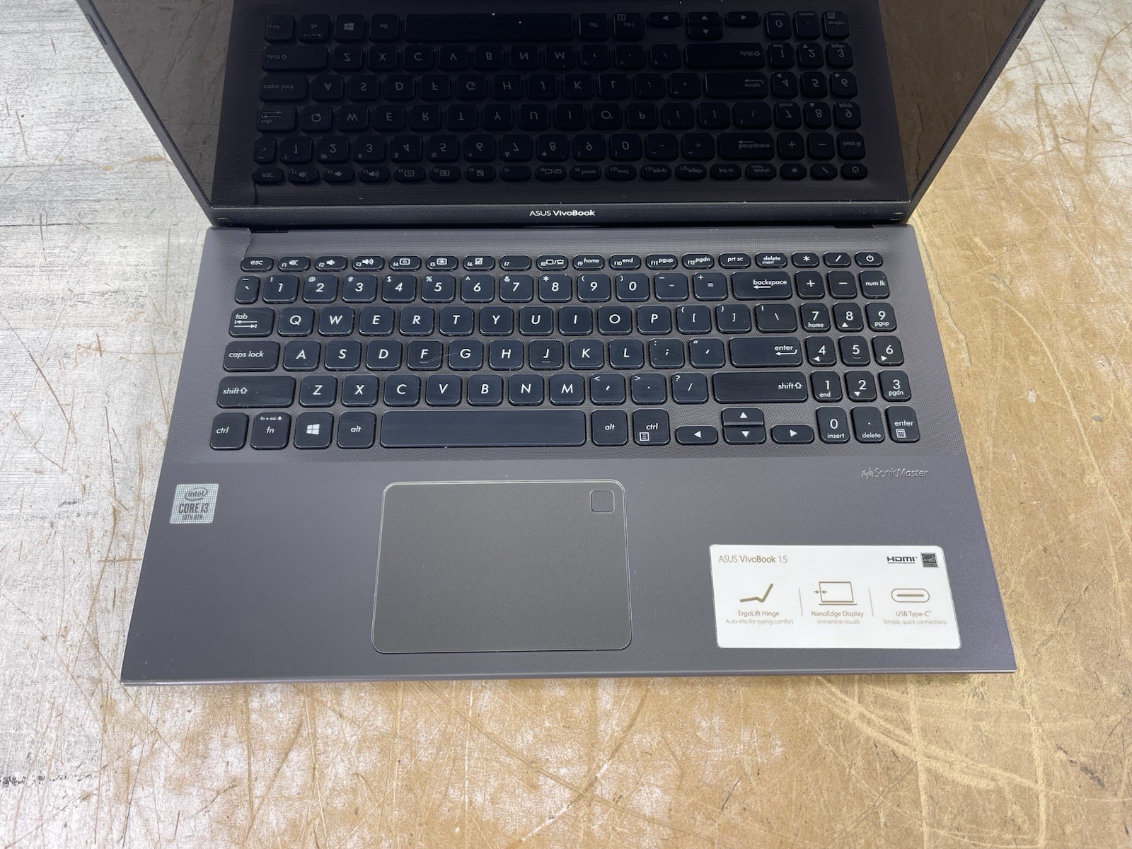 ASUS VIVOBOOK F512J i3-1005G1 @ 1.20 GHz, 8GB RAM, NO HDD/OS – (FOR PARTS)