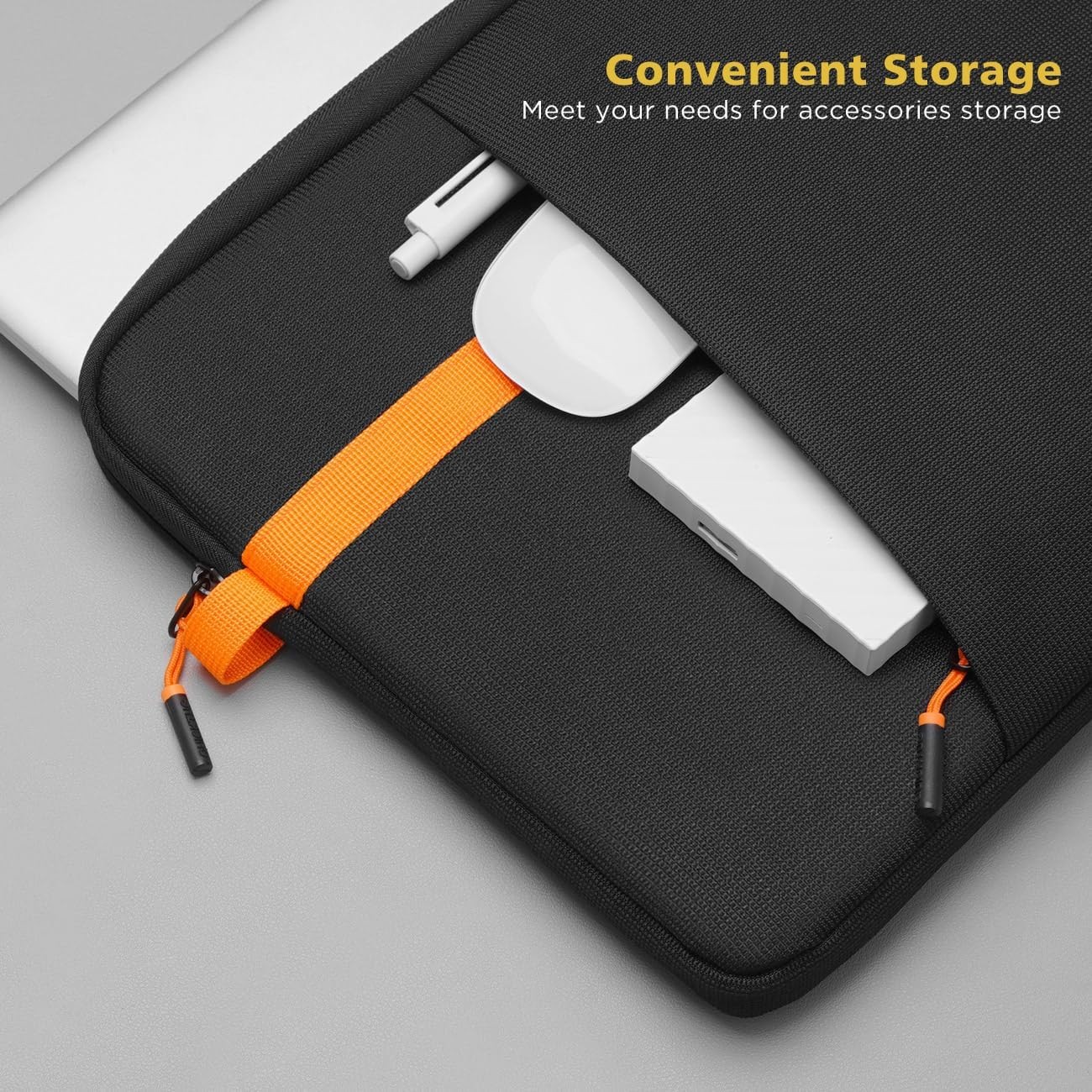 NIDOO Black 16″ Laptop Sleeve Carrying Case for Lenovo Legion, Dell, MacBook Pro