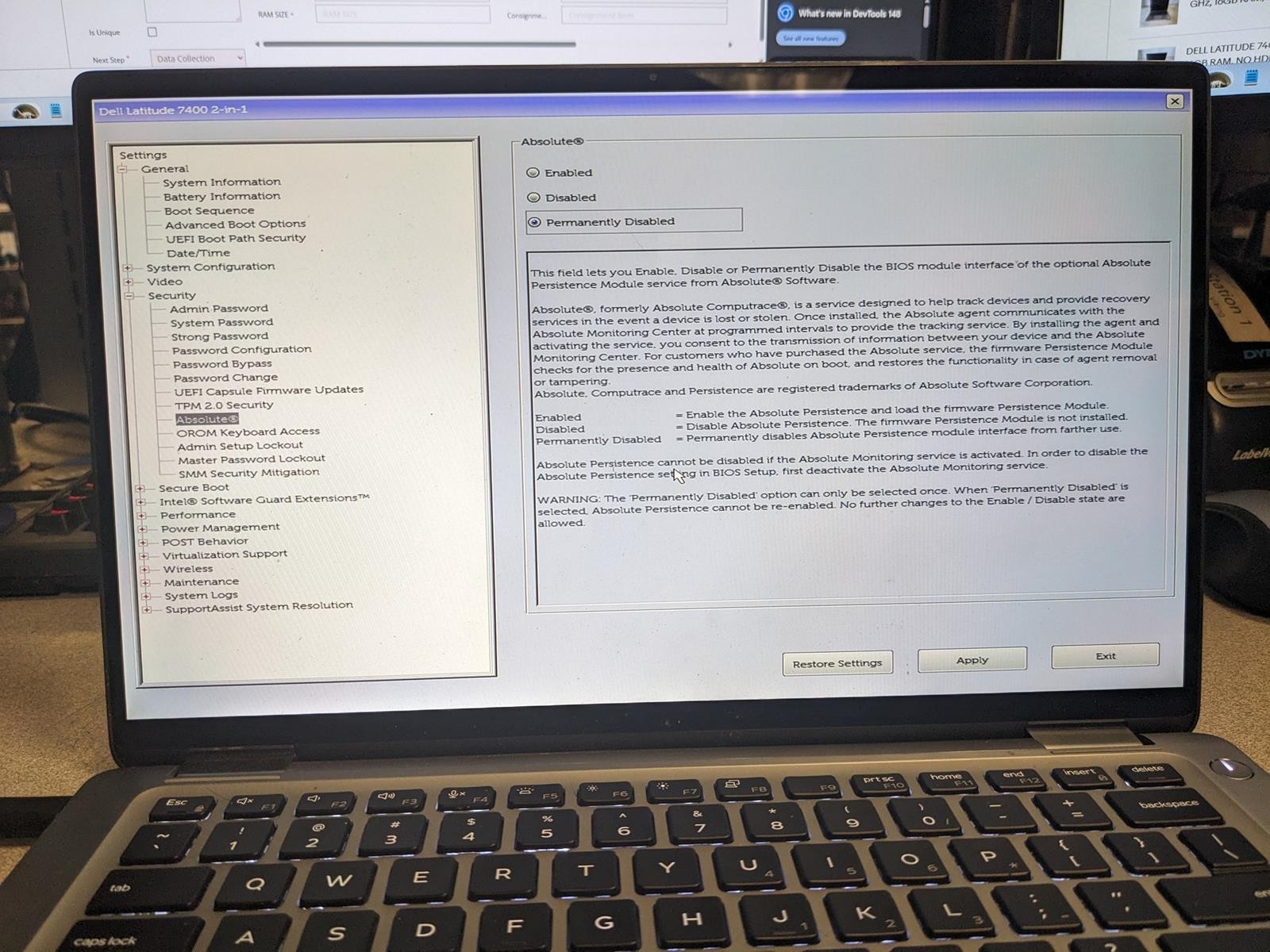 DELL LATITUDE 7400 2-IN-1 i5-8365U @ 1.60GHz, 16GB RAM, NO HDD/OS