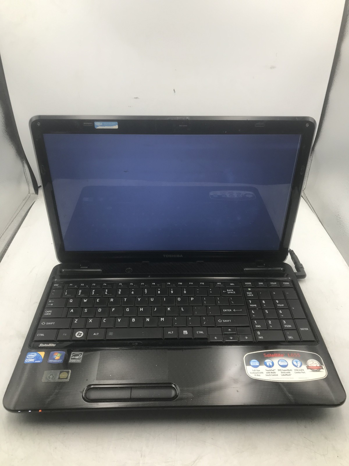 TOSHIBA SATELLITE L655 S5103 -FOR PARTS/BAD LCD- INTEL I3 370M – NO RAM -READ-BB
