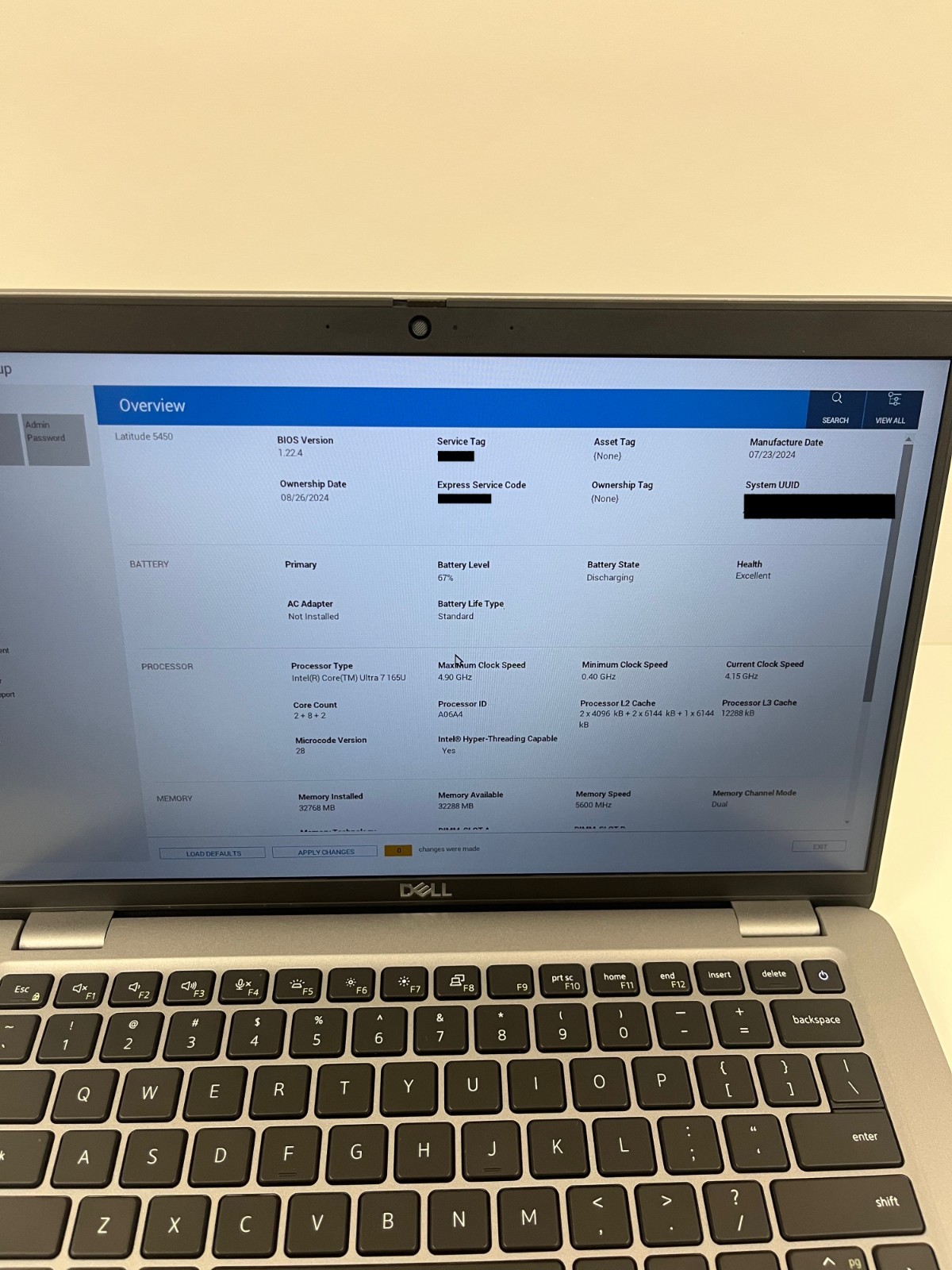 Dell Latitude 5450 14″ Intel Core Ultra 7 165U 32GB RAM 512GB SSD Laptop