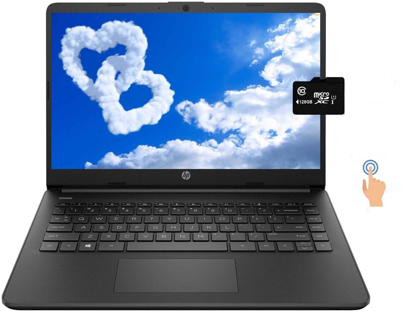 Newest HP 14” Touch Laptop Intel 2-Core CPU 4GB RAM 192GB (64+128) Win11 Black